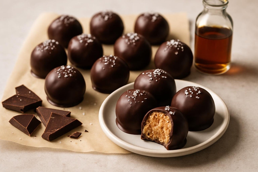Homemade chocolate peanut butter balls