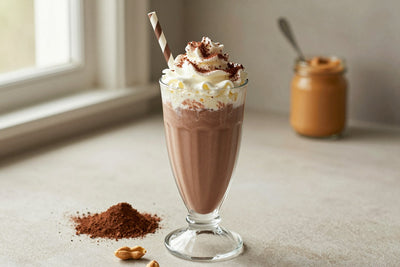 Chocolate Peanut Butter Malt in a glass