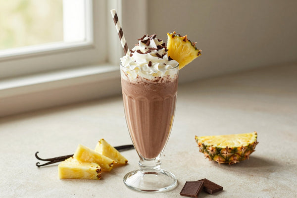 Chocolate Pineapple Milkshake in a glass