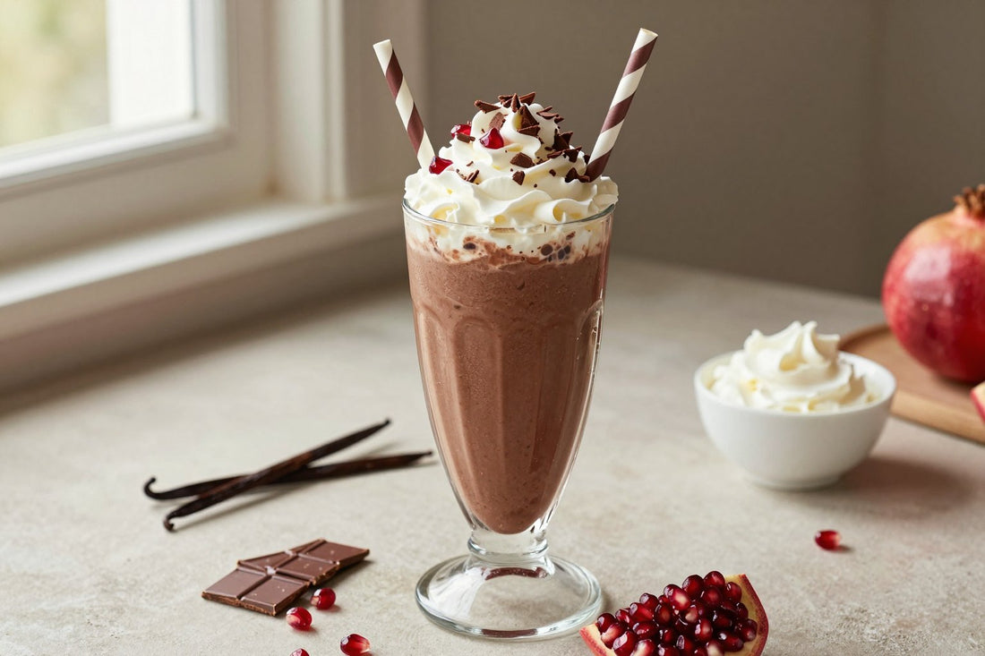 Chocolate Pomegranate Milkshake in a glass