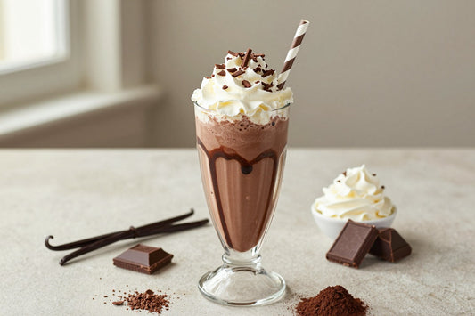 Chocolate Pudding Milkshake in a glass