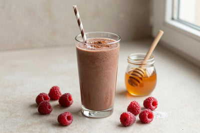 Chocolate Raspberry Smoothie in a glass