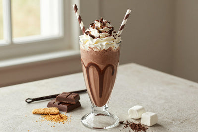 Chocolate S'mores Milkshake in a glass