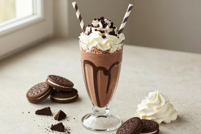 Chocolate Sandwich Cookie Milkshake in a glass