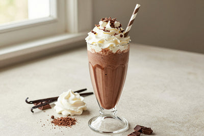 Chocolate Shortbread Milkshake in a glass