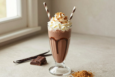 Chocolate Silk Pie Milkshake in a glass