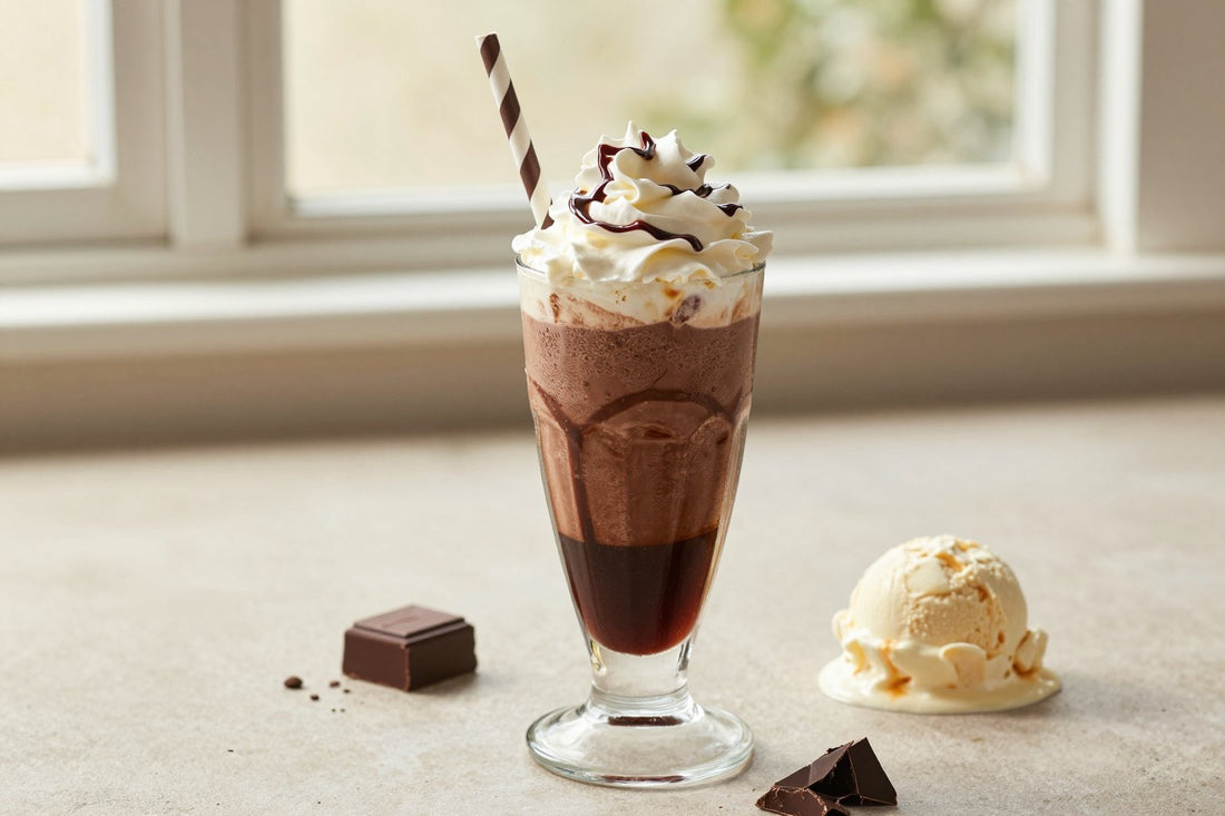 Chocolate Soda Float in a glass