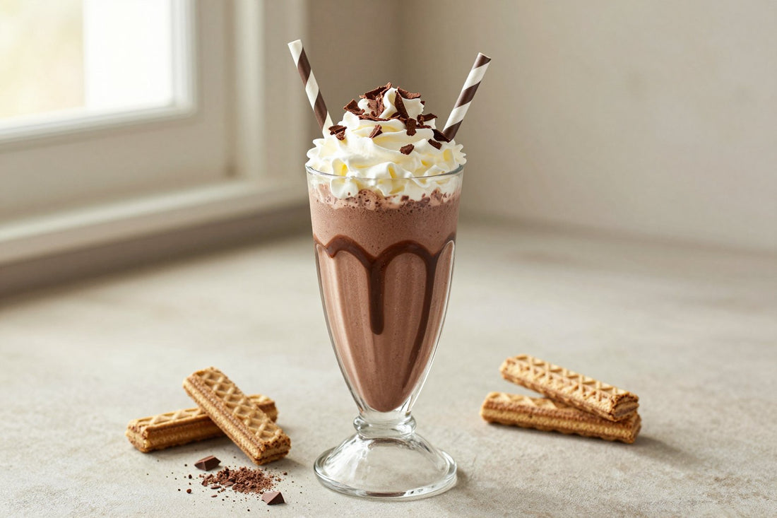 Chocolate Wafer Cream Milkshake in a glass