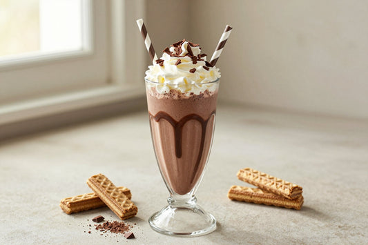 Chocolate Wafer Cream Milkshake in a glass