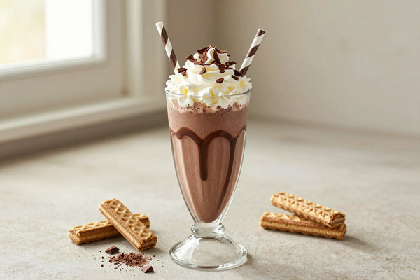 Chocolate Wafer Cream Milkshake in a glass