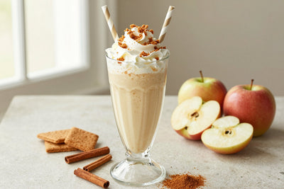 Cinnamon Apple Cobbler Milkshake in a glass
