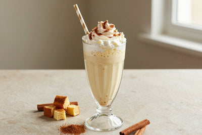 Cinnamon Bread Pudding Milkshake in a glass