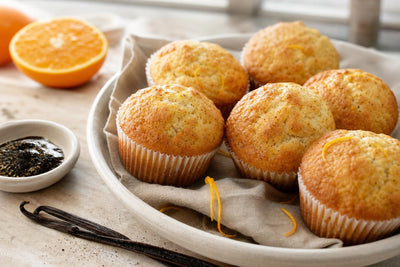 Citrus vanilla muffins made with Madagascar vanilla