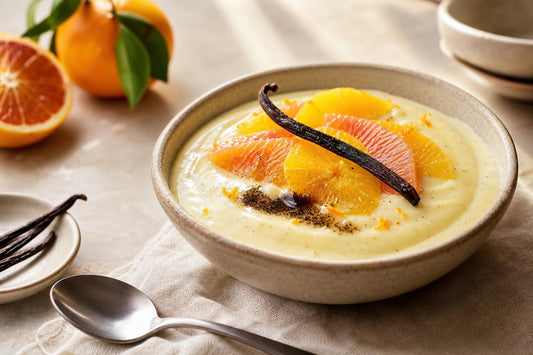 Citrus vanilla pudding made with Madagascar vanilla
