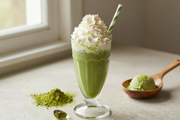 Classic Matcha Milkshake in a glass