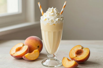 Classic Peach Milkshake in a glass