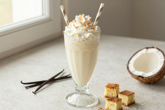 Coconut Cake Milkshake in a glass
