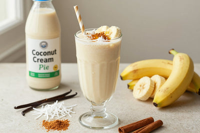 Coconut Cream Pie Smoothie in a glass