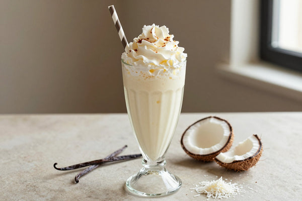 Coconut Macaroon Milkshake in a glass