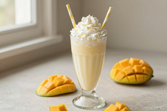 Coconut Mango Milkshake in a glass