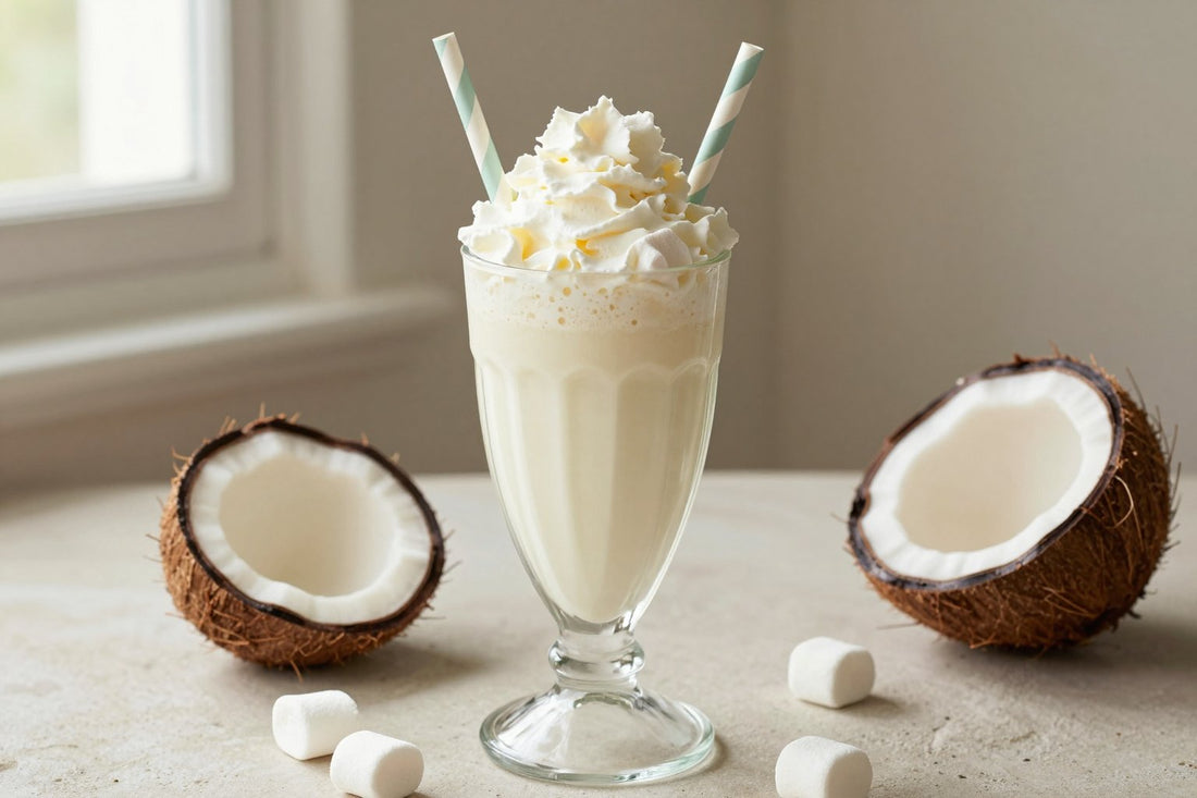 Coconut Marshmallow Milkshake in a glass