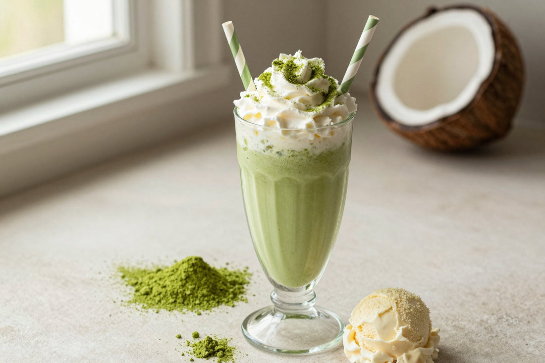 Coconut Matcha Milkshake in a glass