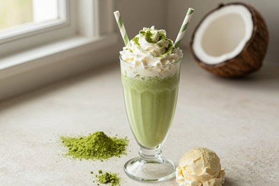 Coconut Matcha Milkshake in a glass