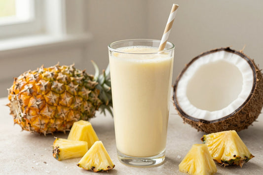 Coconut Pineapple Cream Smoothie in a glass