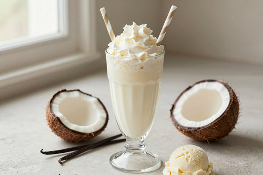 Coconut Snow Milkshake in a glass