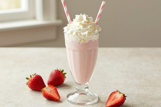 Coconut Strawberry Milkshake in a glass