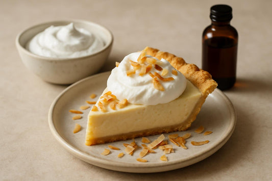 Slice of pie with coconut whipped cream