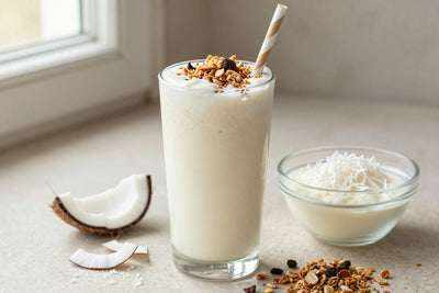 Coconut Yogurt Granola Smoothie in a glass