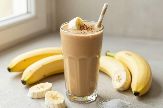 Coffee Banana Smoothie in a glass