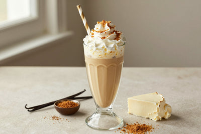 Coffee Cheesecake Milkshake in a glass