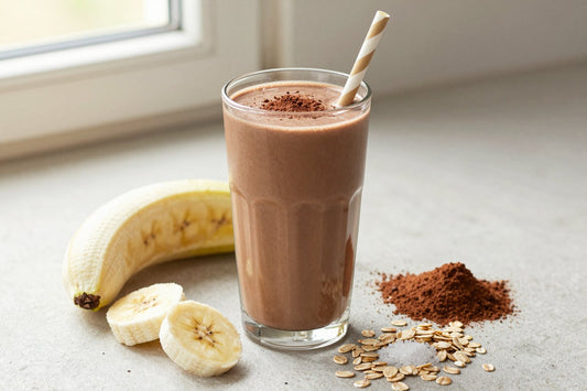 Coffee Chocolate Oat Smoothie in a glass