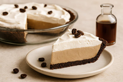 Slice of coffee cream pie