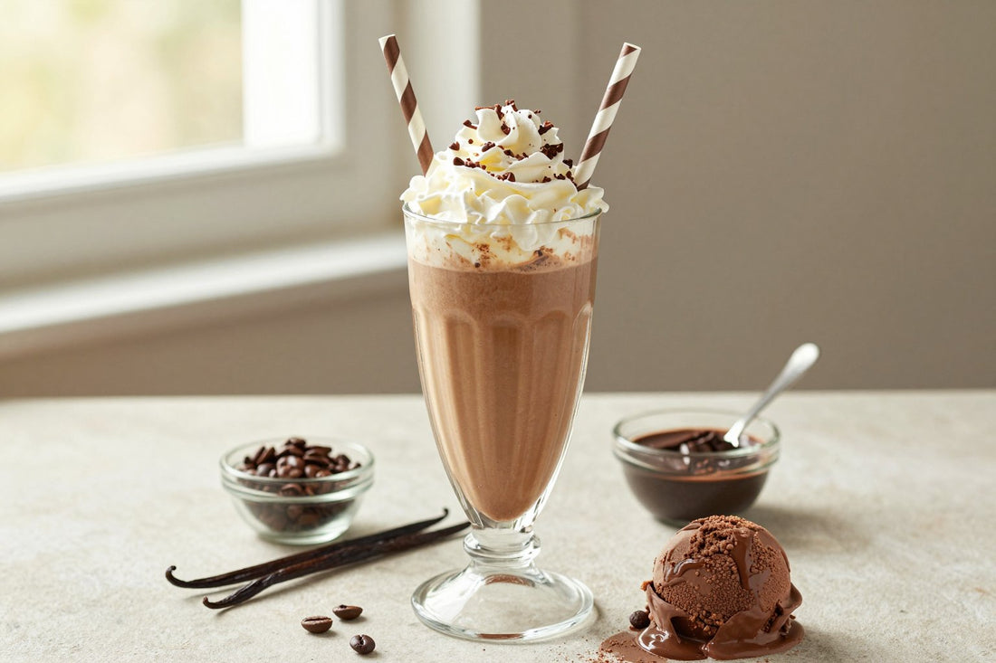 Coffee Fudge Milkshake in a glass