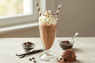 Coffee Fudge Milkshake in a glass