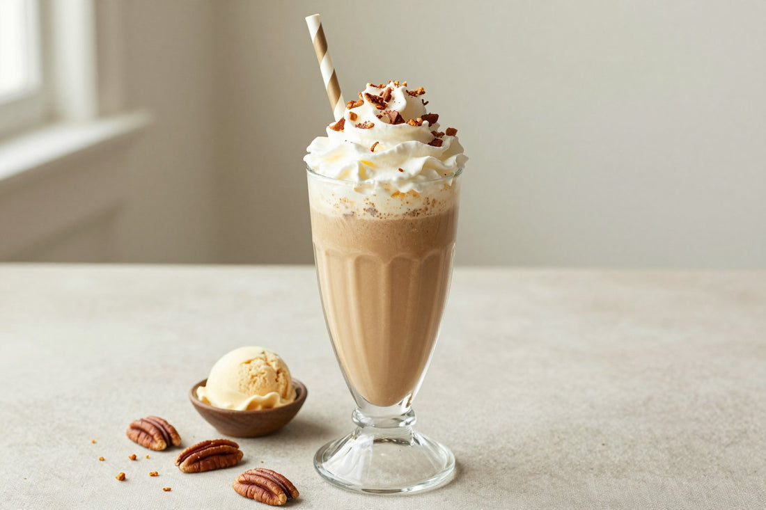 Coffee Pecan Milkshake in a glass