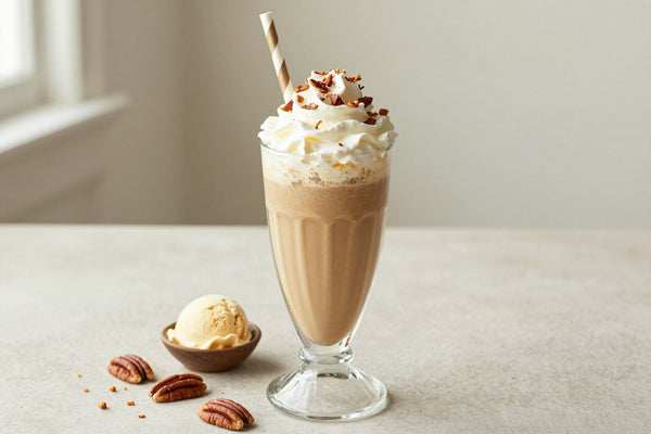 Coffee Pecan Milkshake in a glass
