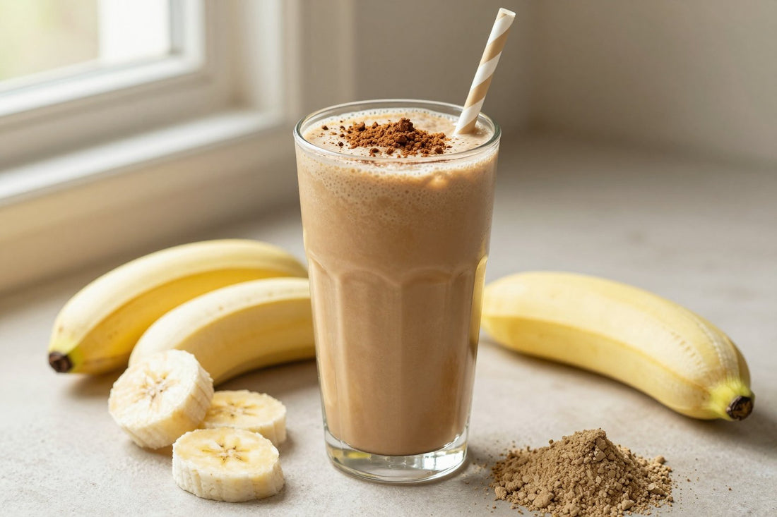 Coffee Protein Breakfast Smoothie in a glass
