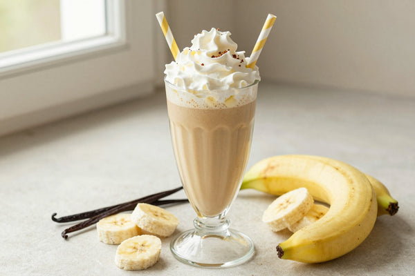 Cold Brew Banana Milkshake in a glass