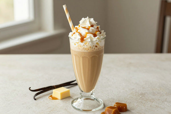 Cold Brew Toffee Milkshake in a glass
