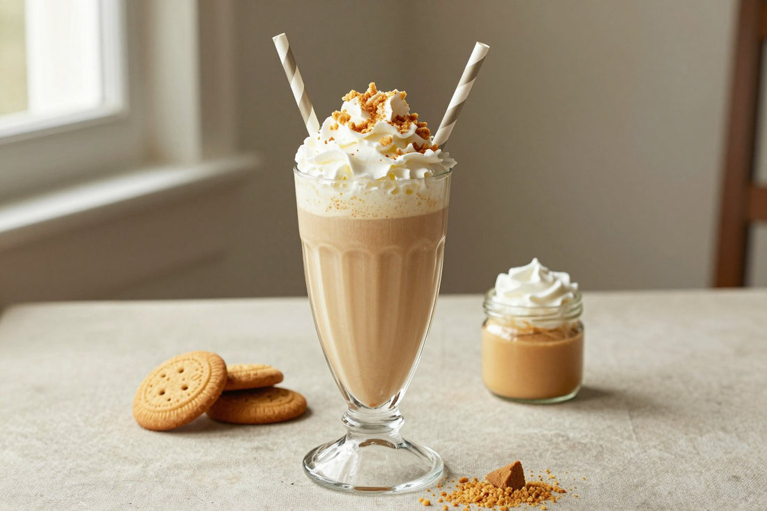 Cookie Butter Latte Milkshake in a glass