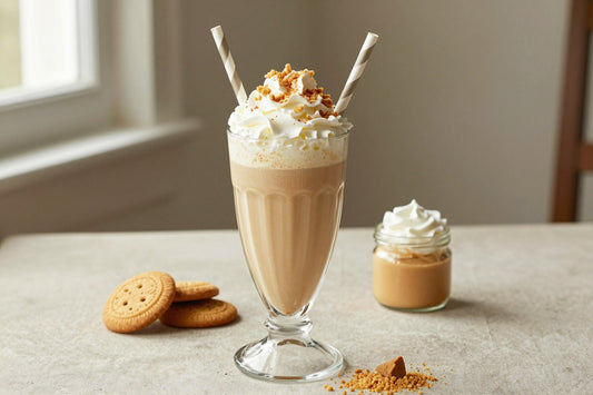 Cookie Butter Latte Milkshake in a glass