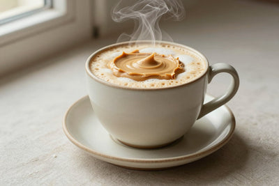 Cookie Butter Steamer in a ceramic mug