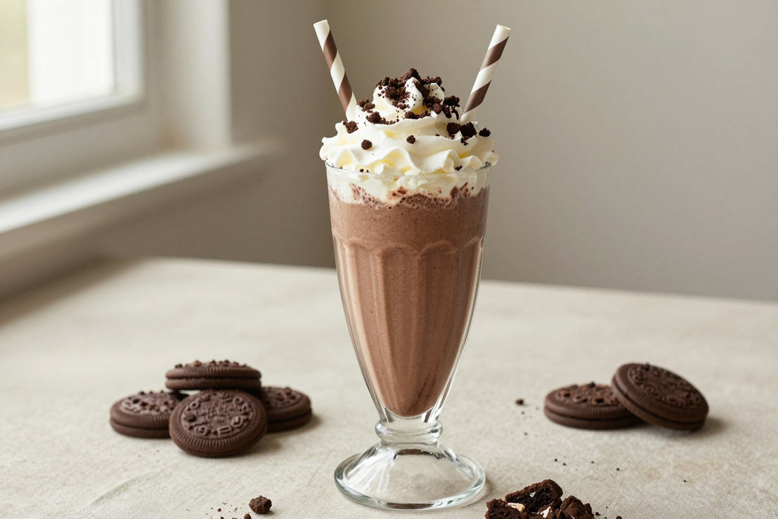 Cookie Fudge Milkshake in a glass