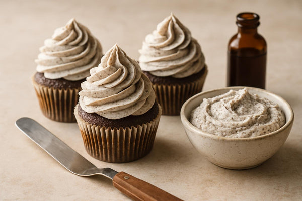 Cupcakes piped with cookies and cream buttercream frosting