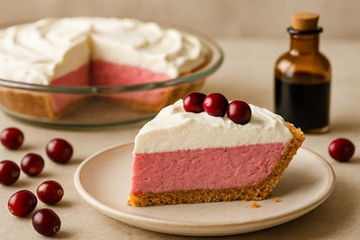 Slice of cranberry chiffon pie