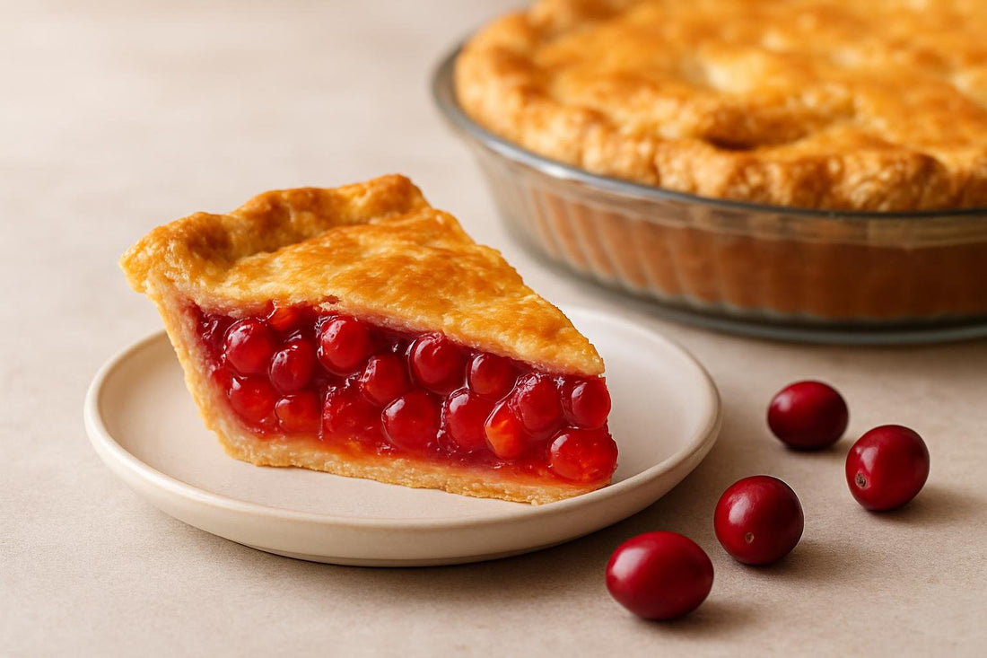 Slice of cranberry orange pie